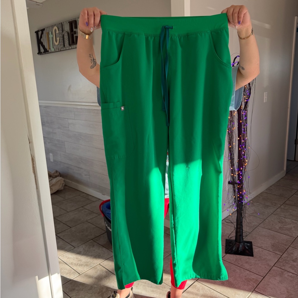 Figs Green Wide Leg Pants